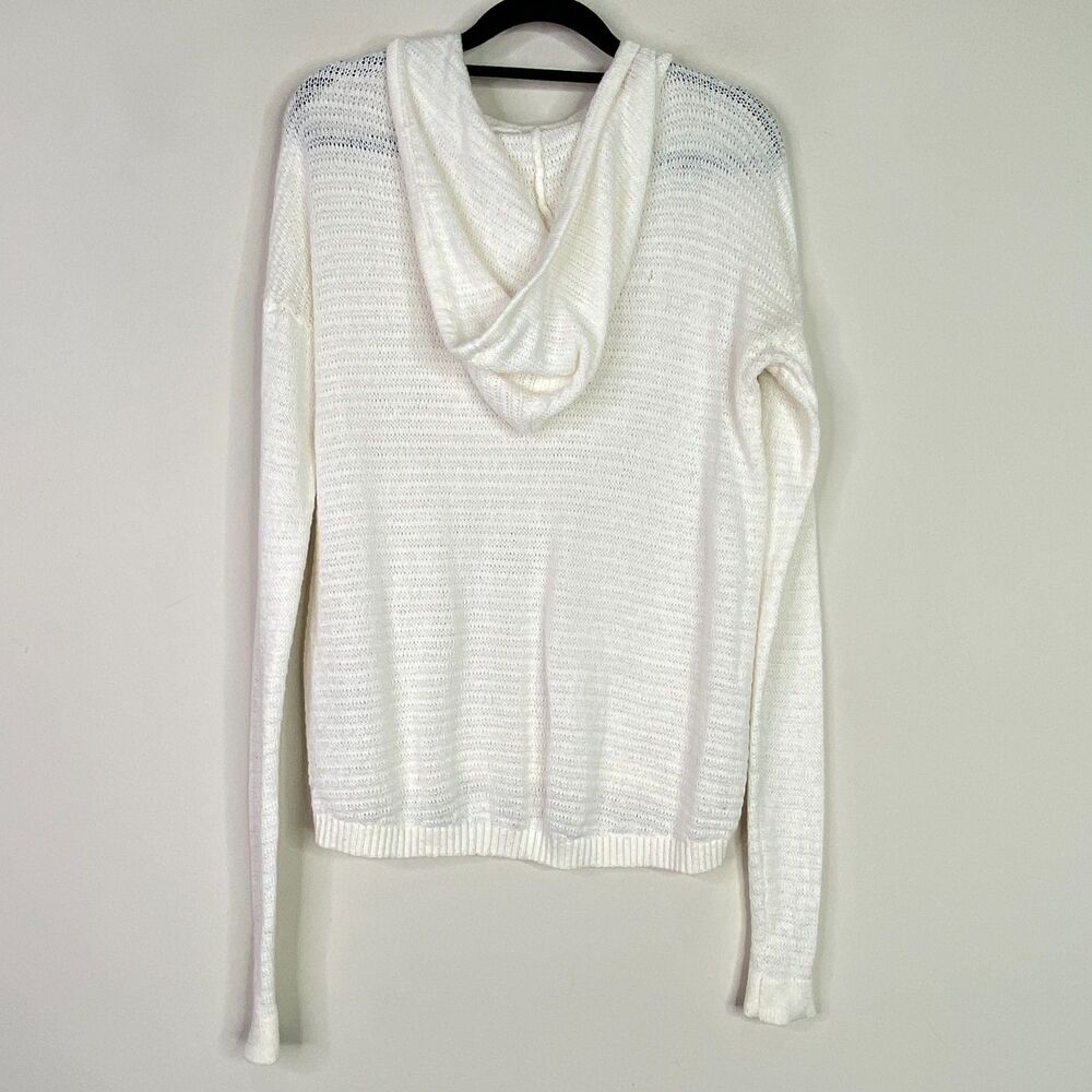 Abercrombie & Fitch White Lightweight Knit Hooded Sweater - Picture 5 of 6